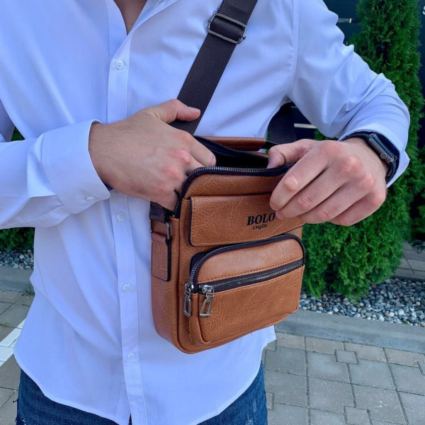 Классическая мужская сумка-мессенджер Bolo LingShi (плечевой ремень, ручка для переноски)
